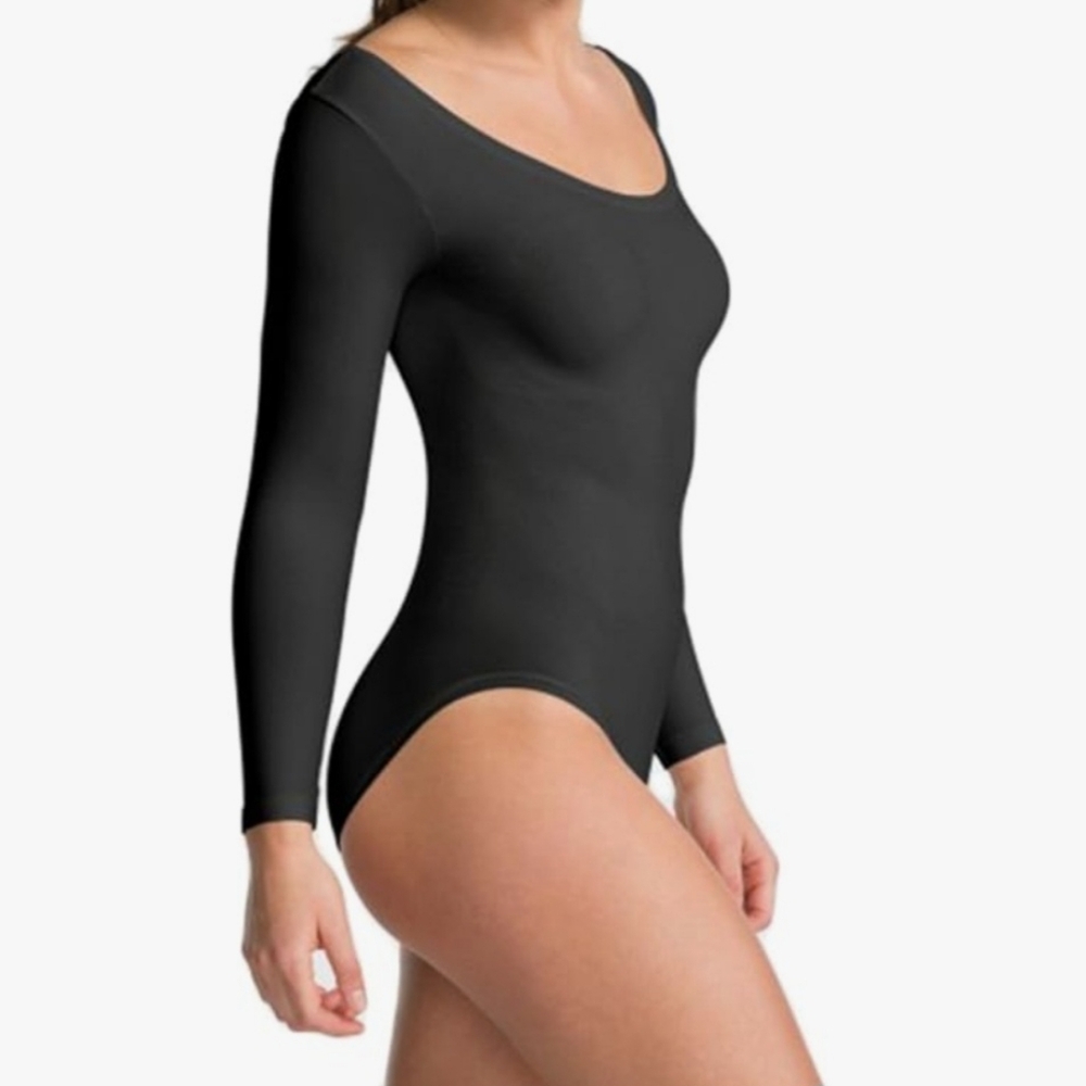 NWT SPANX The Base Bodysuit Long Sleeve Size S Very Black